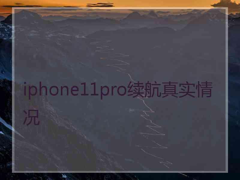 iphone11pro续航真实情况