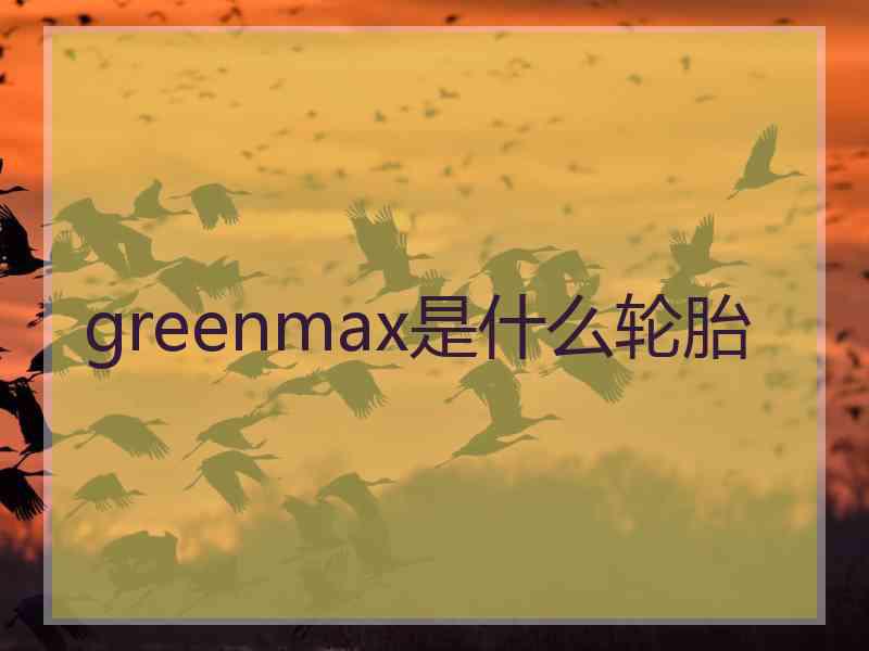 greenmax是什么轮胎