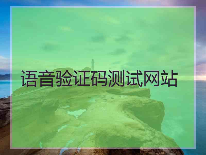 语音验证码测试网站