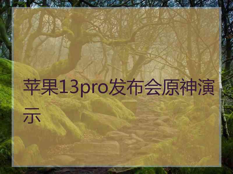 苹果13pro发布会原神演示