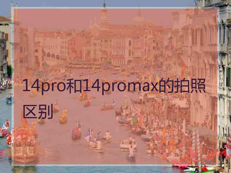 14pro和14promax的拍照区别