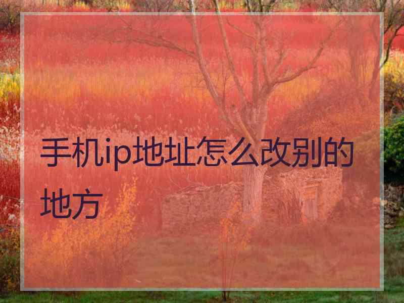 手机ip地址怎么改别的地方