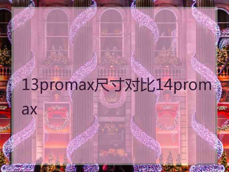 13promax尺寸对比14promax