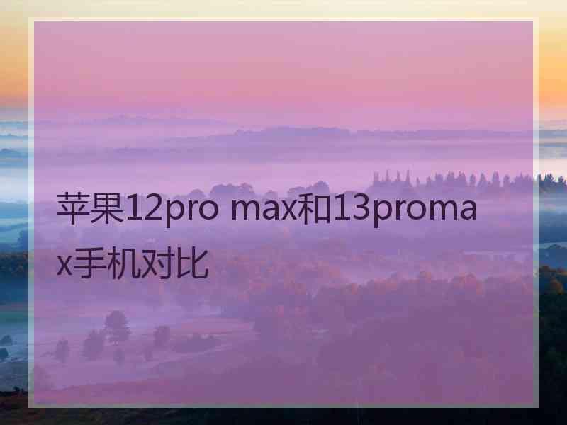 苹果12pro max和13promax手机对比