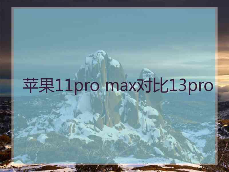 苹果11pro max对比13pro