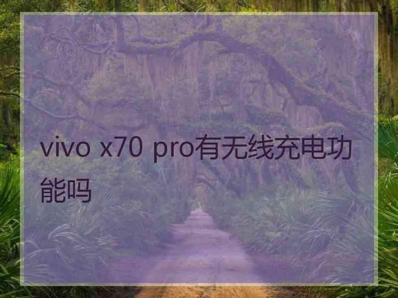 vivo x70 pro有无线充电功能吗