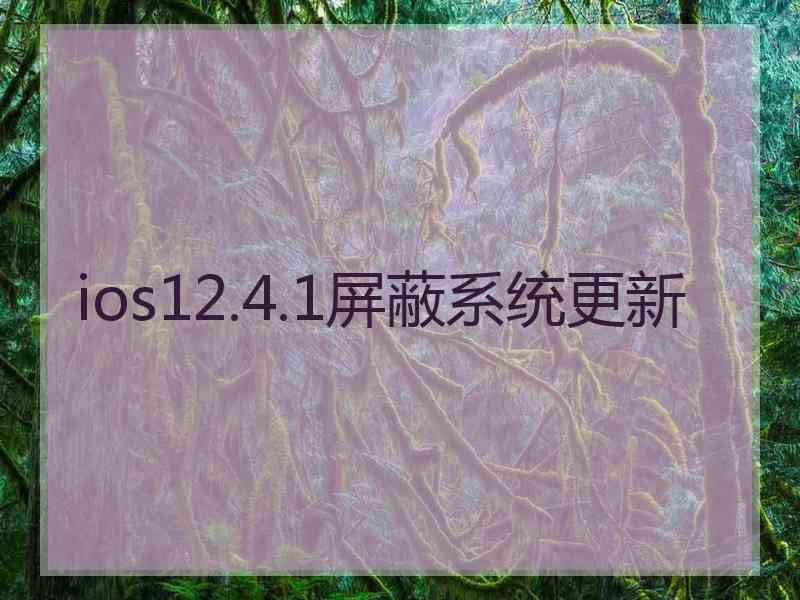 ios12.4.1屏蔽系统更新