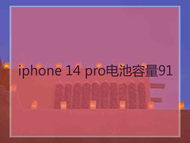 iphone 14 pro电池容量91