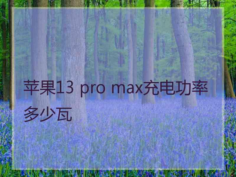 苹果13 pro max充电功率多少瓦