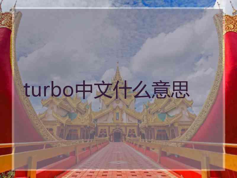 turbo中文什么意思