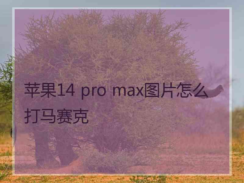 苹果14 pro max图片怎么打马赛克