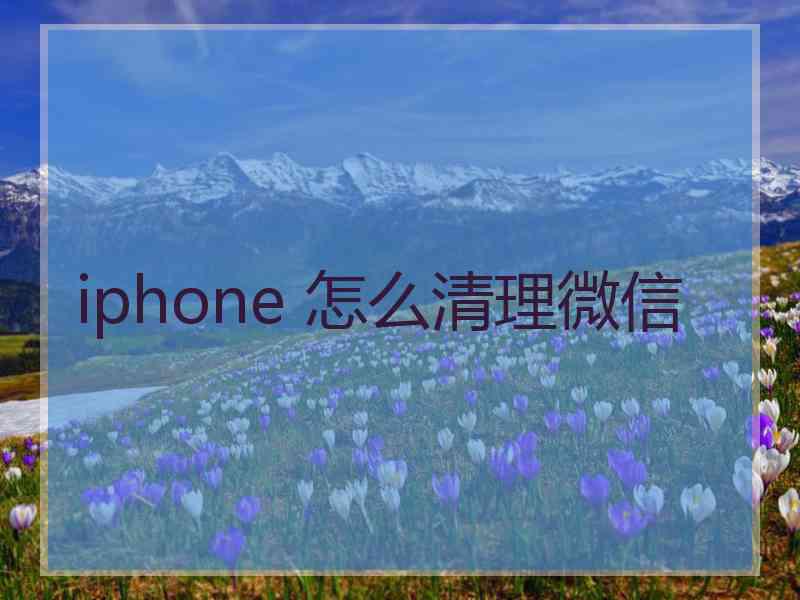 iphone 怎么清理微信