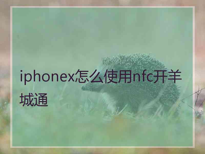 iphonex怎么使用nfc开羊城通