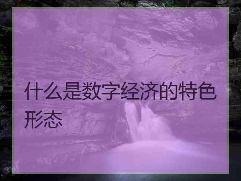 什么是数字经济的特色形态