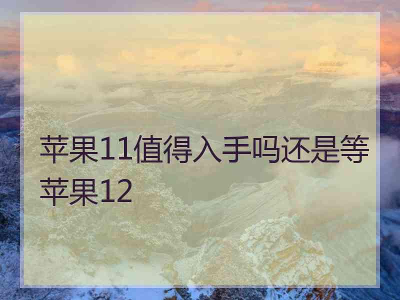 苹果11值得入手吗还是等苹果12