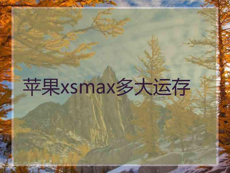 苹果xsmax多大运存