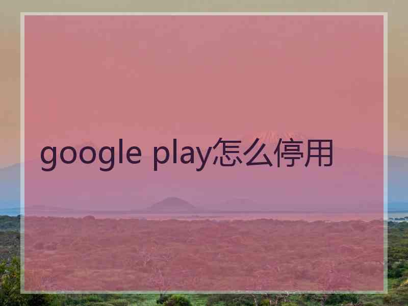 google play怎么停用