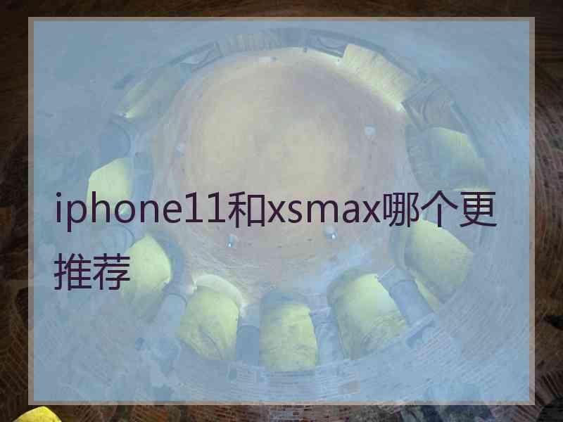 iphone11和xsmax哪个更推荐