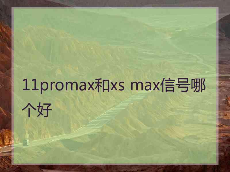 11promax和xs max信号哪个好