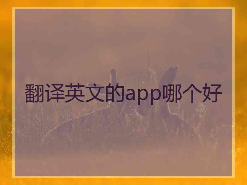 翻译英文的app哪个好