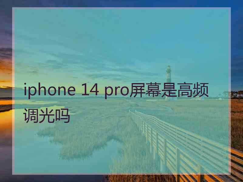 iphone 14 pro屏幕是高频调光吗