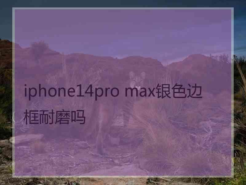 iphone14pro max银色边框耐磨吗