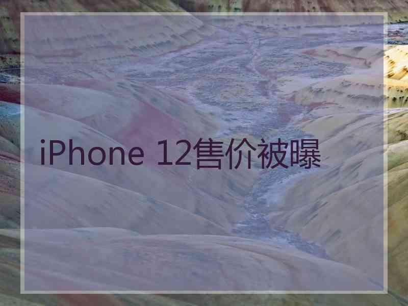 iPhone 12售价被曝