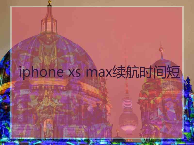 iphone xs max续航时间短