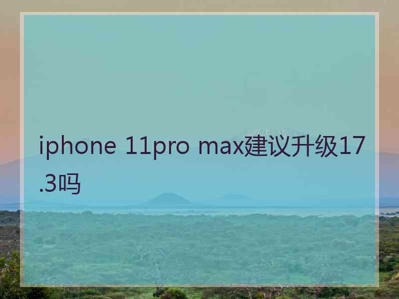 iphone 11pro max建议升级17.3吗