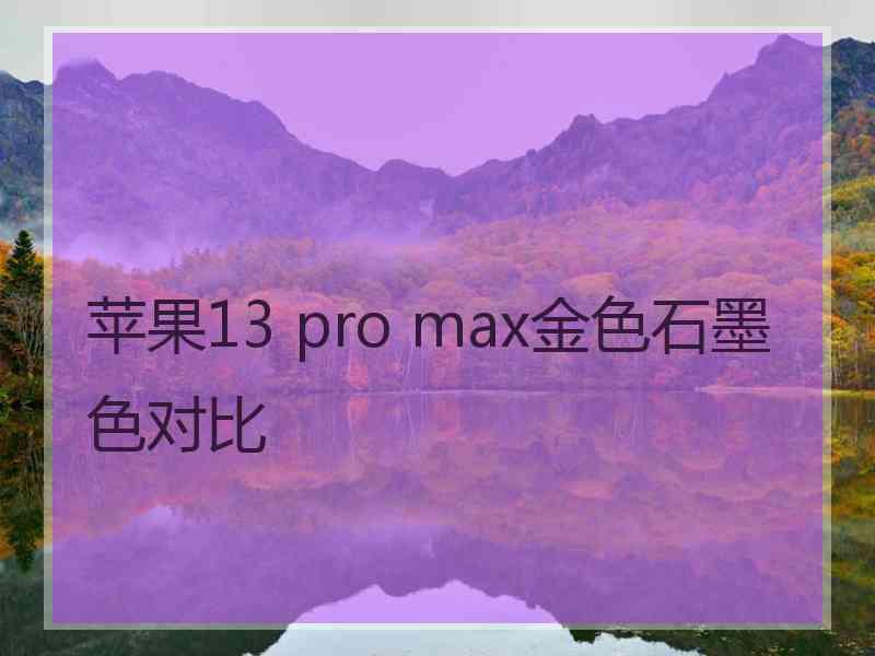 苹果13 pro max金色石墨色对比