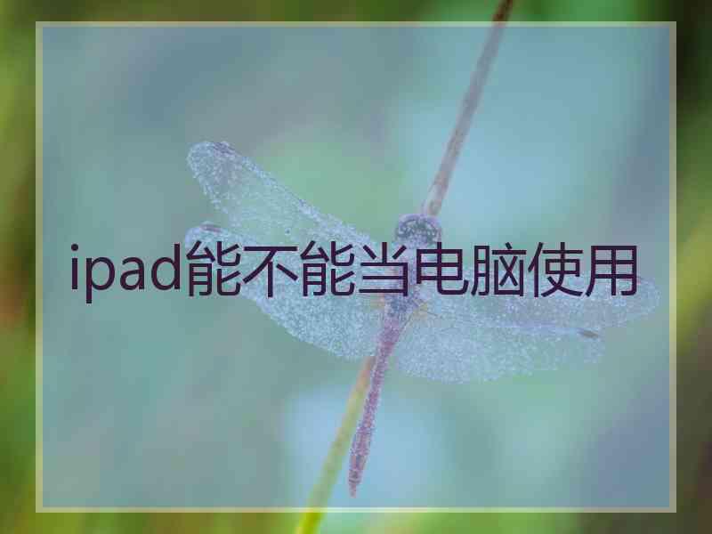 ipad能不能当电脑使用