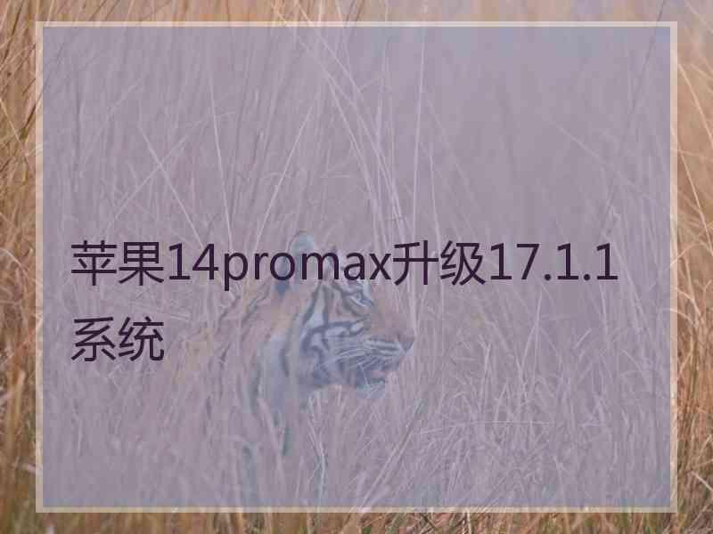 苹果14promax升级17.1.1系统