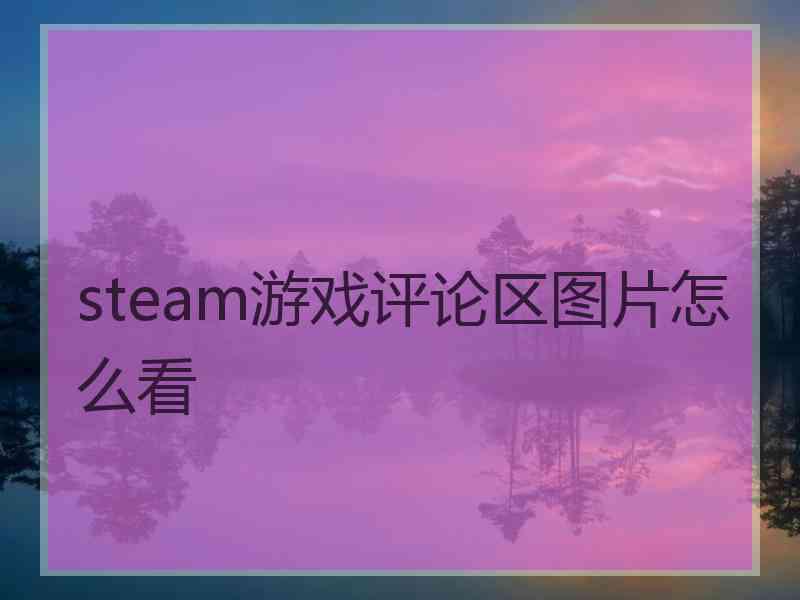 steam游戏评论区图片怎么看