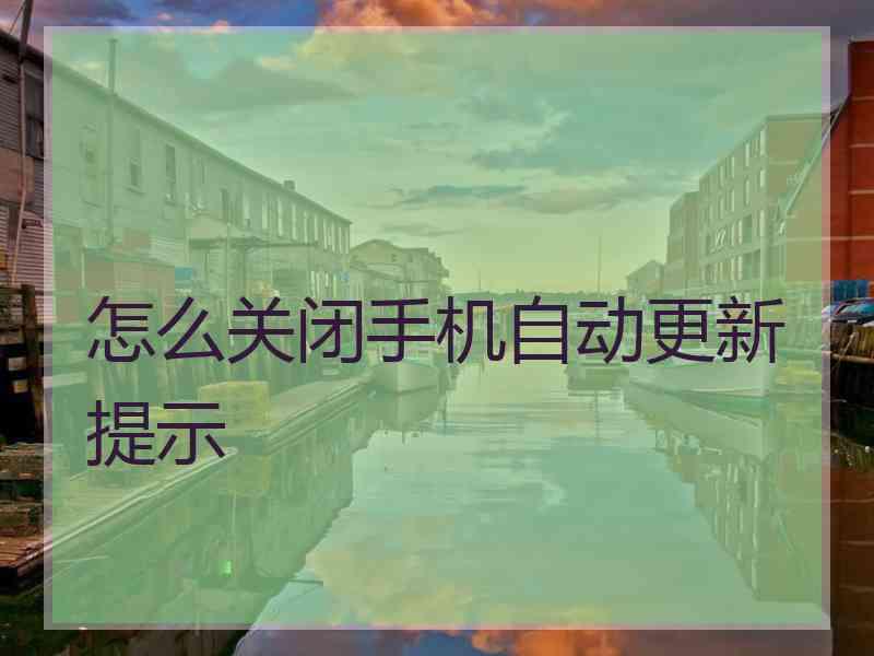 怎么关闭手机自动更新提示