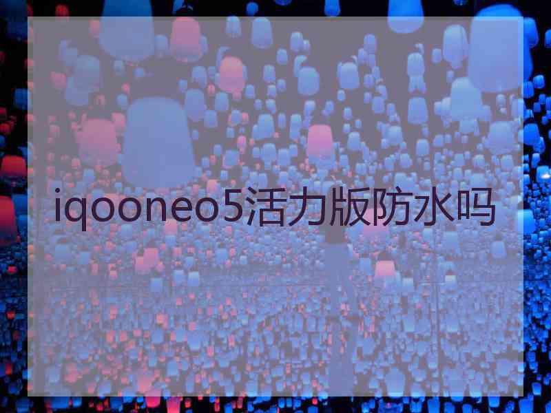 iqooneo5活力版防水吗