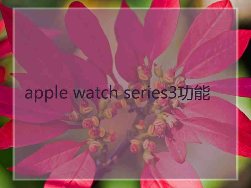 apple watch series3功能