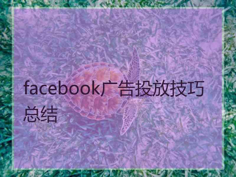 facebook广告投放技巧总结