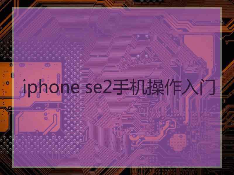 iphone se2手机操作入门