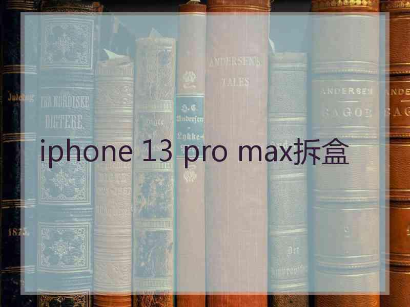 iphone 13 pro max拆盒