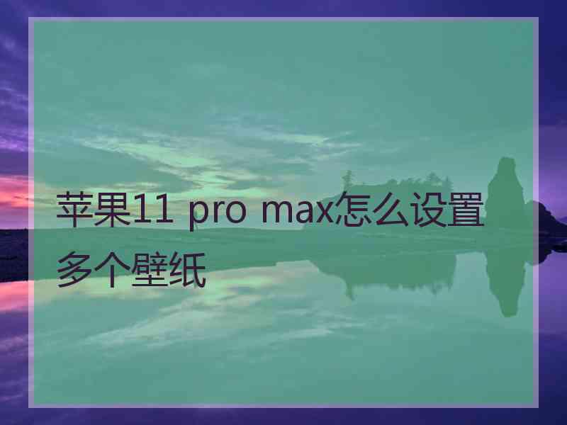 苹果11 pro max怎么设置多个壁纸