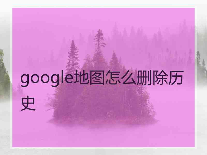 google地图怎么删除历史