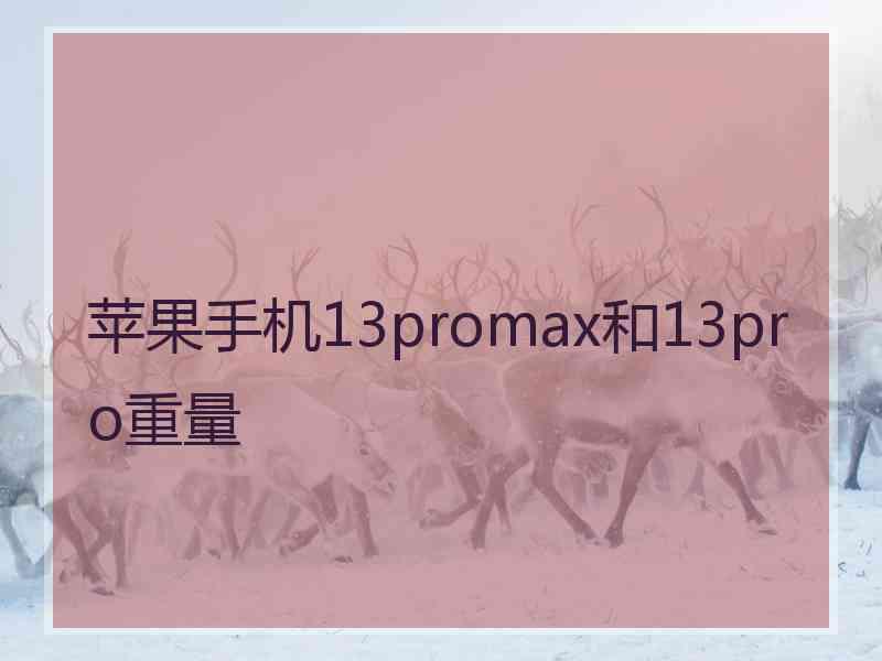 苹果手机13promax和13pro重量