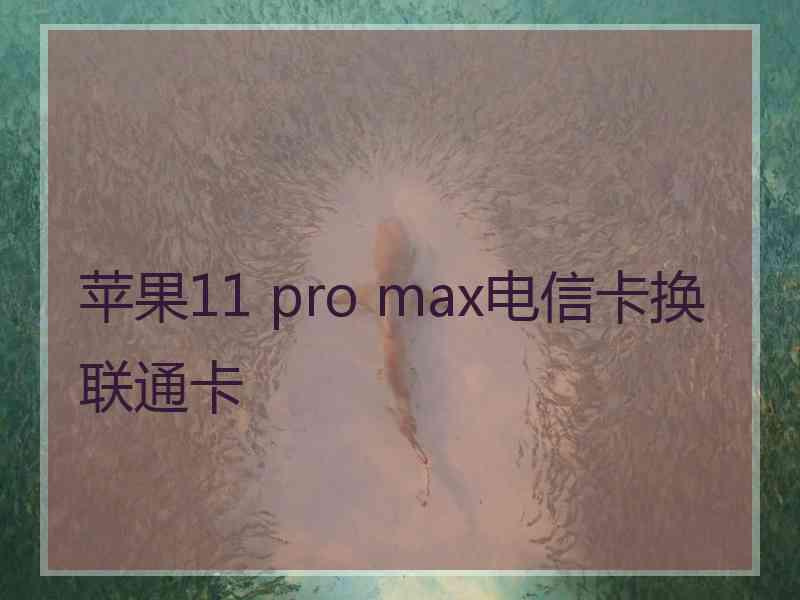 苹果11 pro max电信卡换联通卡