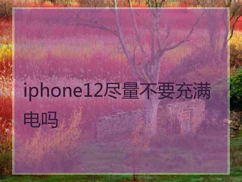 iphone12尽量不要充满电吗