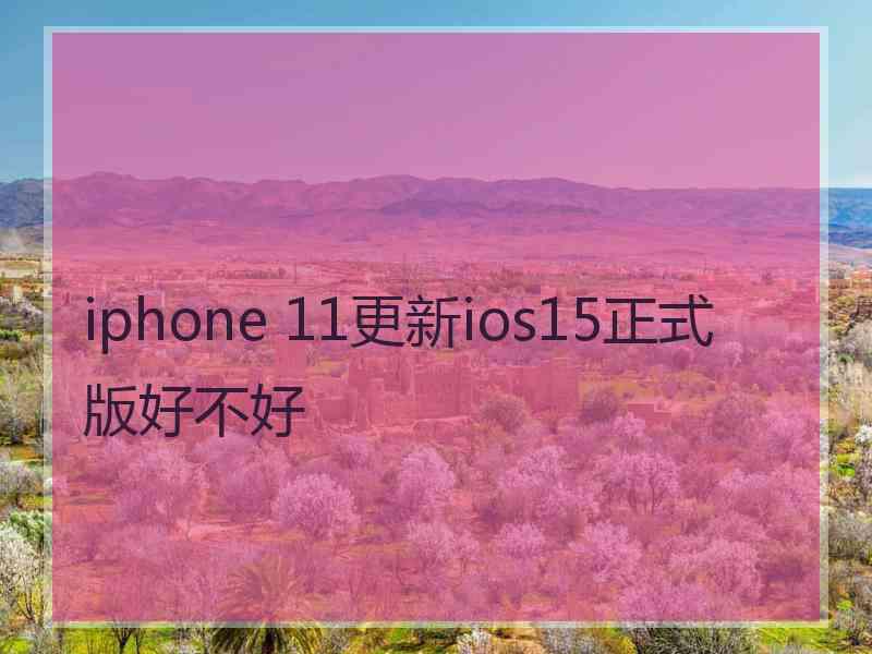 iphone 11更新ios15正式版好不好