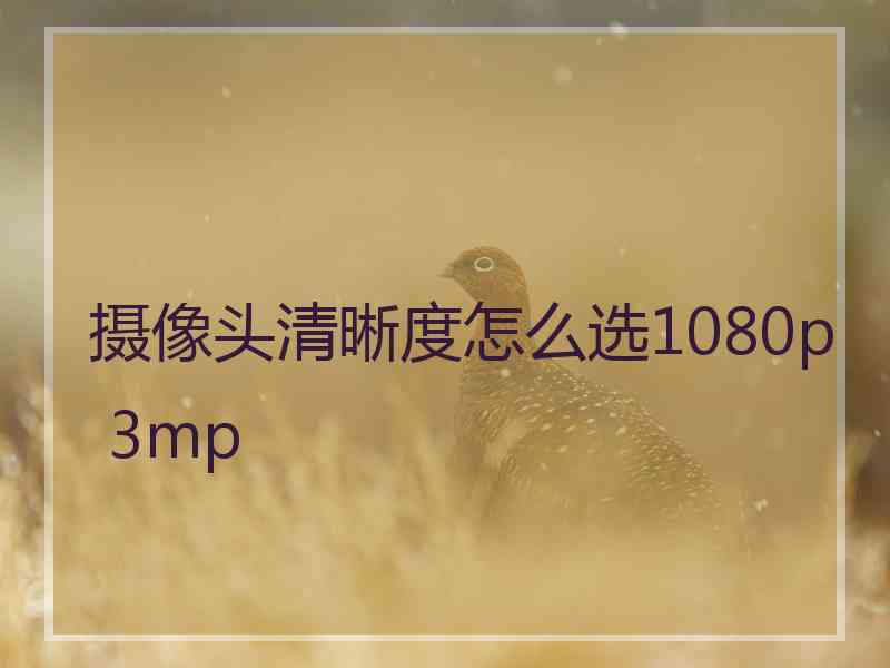 摄像头清晰度怎么选1080p 3mp