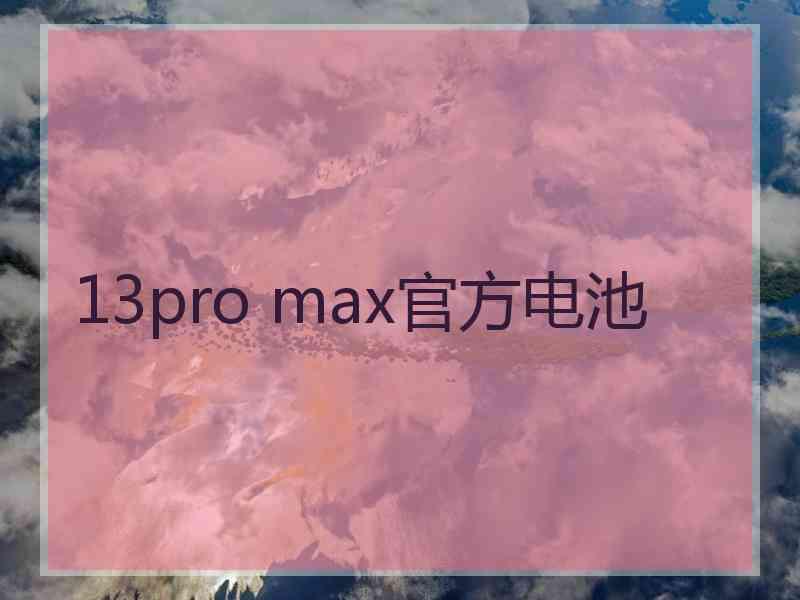 13pro max官方电池