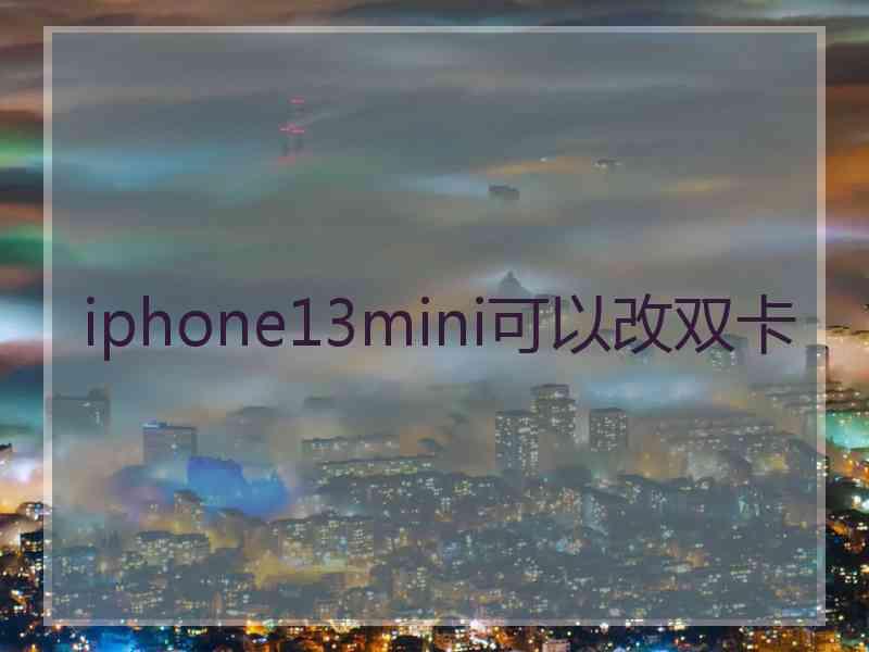 iphone13mini可以改双卡