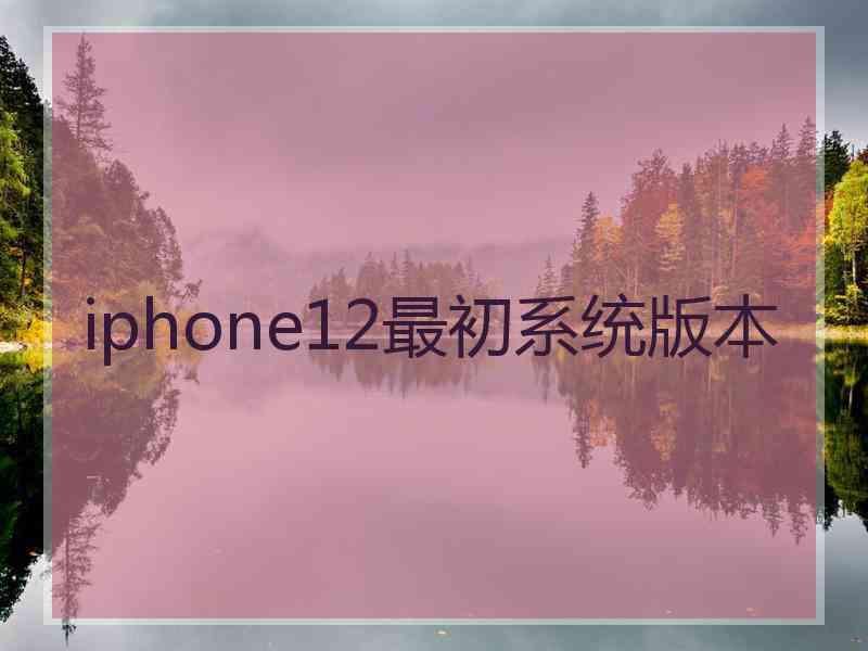 iphone12最初系统版本