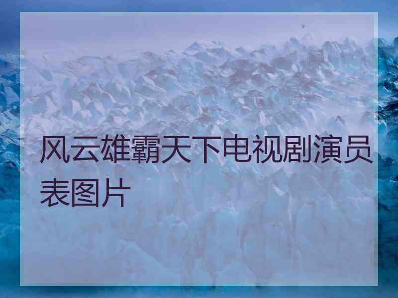 风云雄霸天下电视剧演员表图片